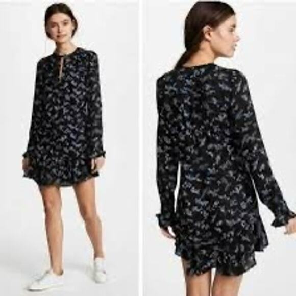 Veronica‎ Beard Preston Silk Floral Ruffle Mini Dress - Picture 1 of 13